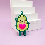 PVC Plastic Pendants, Avocado Charms, Deep Pink, 58x35mm(PW-WGD8EB7-02)