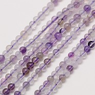 Natural Amethyst Round Bead Strands, 2mm, Hole: 0.8mm, about 184pcs/strand, 16 inch(X-G-A130-2mm-B01)