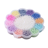 13 Style Spray Painted ABS Plastic Imitation Pearl Beads, Gradient Mermaid Pearl Beads, Round, Mixed Color, 5.5~6x5.5~6mm, Hole: 1.6~2mm, 1380pcs/box(OACR-YW0001-41)