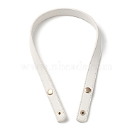 PU Leather Bag Handles, with Iron Snap Button, White, 62x1.95x0.6cm(DIY-B067-01G-03)