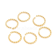 304 Stainless Steel Qulck Link Rings, Twisted Ring, Golden, 8x1mm, Inner Diameter: 6mm(FIND-Q103-04G)