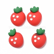 Opaque Resin Decoden Cabochons, Strawberry, Red, 18x14x7mm(RESI-H142-A04)