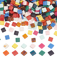 360Pcs 12 Colors Opaque Acrylic Slide Charms, Square, Mixed Color, 5.2x5.2x2mm, Hole: 0.8mm, 30pcs/color(SACR-AR0001-21)