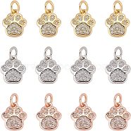 10Pcs 5 Style Brass Micro Pave Clear Cubic Zirconia Pendants, Butterfly & Bee & Wing & Elephant & Fishtail Shaped, Golden, 10.5~16x6~13x2~3mm, Hole: 1.2~3mm, 2pcs/style(KK-FH0004-76)