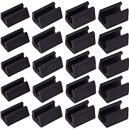 40Pcs 4 Style Plastic Non-slip U Shaped Chair Foot Protectors, Floor Glides Tubing Caps Covers, Black, 28x18.5~19x13~17.5mm, Inner Diameter: 7.5~13mm, 10pcs/style(KY-GF0001-37A)