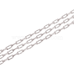 Anti-Tarnish Rhodium Plated 925 Sterling Silver Paperclip Chains, Soldered, Platinum, 4.7x1.7mm(STER-WH0011-07P)