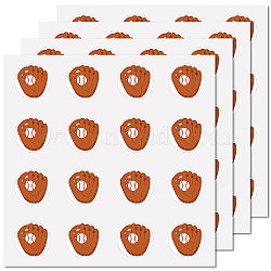 8 Sheets Plastic Waterproof Self-Adhesive Picture Stickers, Round Dot Cartoon Decals for Kid's Art Craft, Baseball, 150x150mm, Sticker: 25mm(DIY-WH0428-023)