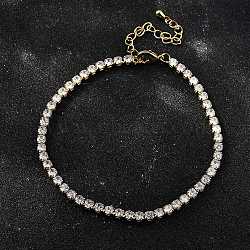 Brass Micro Pave Clear Cubic Zirconia Link Chain Bracelets for Women, Square, Lead Free & Cadmium Free, Long-Lasting Plated, Rack Plating, Real 18K Gold Plated, 8x1/8 inch(20.3x0.3cm)(BJEW-S170-02G-A)