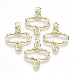 Rack Plating Alloy Pendants, Cadmium Free & Lead Free, Oval, Light Gold, 25x20x2.5mm, Hole: 1.6mm(PALLOY-S132-176-RS)