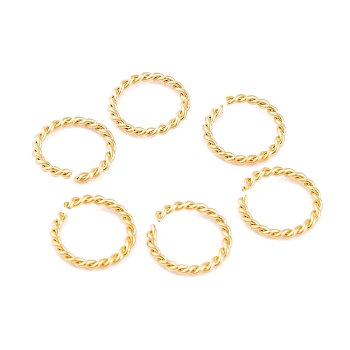 304 Stainless Steel Qulck Link Rings, Twisted Ring, Golden, 8x1mm, Inner Diameter: 6mm