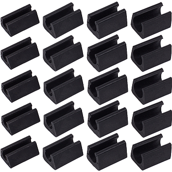 40Pcs 4 Style Plastic Non-slip U Shaped Chair Foot Protectors, Floor Glides Tubing Caps Covers, Black, 28x18.5~19x13~17.5mm, Inner Diameter: 7.5~13mm, 10pcs/style