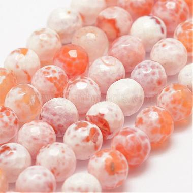 8mm Orange Round Fire Agate Beads