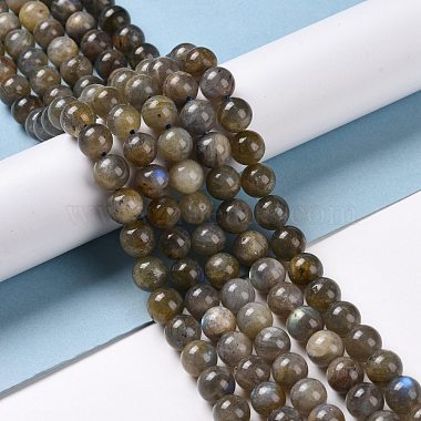 Chapelets de perles rondes en labradorite naturelle(G-I156-01-8mm)-2