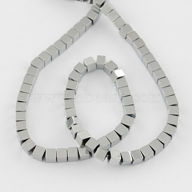 3mm Silver Cube Non-magnetic Hematite Beads