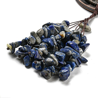 Natural Lapis Lazuli Chip Tree of Life Pendants Decoration(G-F733-06F)-3