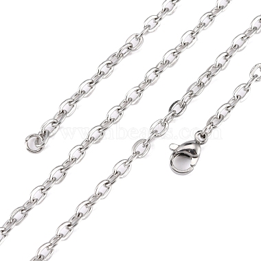 Классический простой 304 из нержавеющей стали мужские женские цепочки ожерелья(STAS-P045-03P)-4