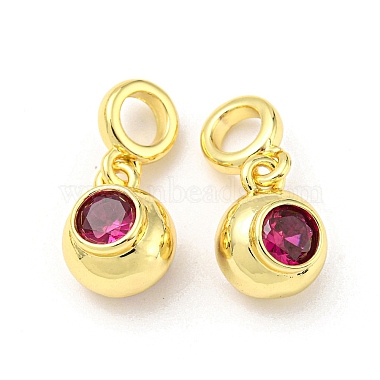 Real 16K Gold Plated Camellia Round Brass+Cubic Zirconia Pendants