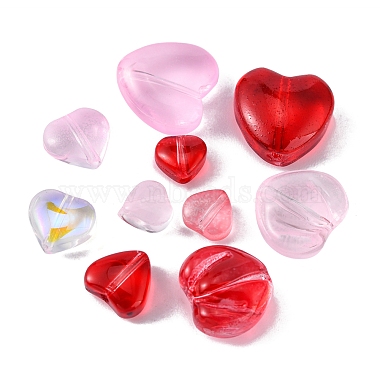 80Pcs 13 Style Transparent Spray Painted Glass Beads(GLAA-FS0001-30)-3