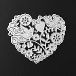 Heart Flower Carbon Steel Cutting Dies Stencils, for DIY Scrapbooking, Photo Album, Decorative Embossing Paper Card, Matte Stainless Steel Color, 59x68x1mm, Hole: 1~1.1mm(DIY-WH0409-92)