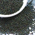 MIYUKI Round Rocailles Beads, Japanese Seed Beads, 11/0, (RR453) Metallic Forest Green Iris, 11/0, 2x1.3mm, Hole: 0.8mm, about 1111pcs/10g(X-SEED-G007-RR0453)