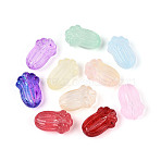 Baking Paint Transparent Glass Beads, Flower, Mixed Color, 21.5~22x14x8~8.5mm, Hole: 1.2~1.4mm(DGLA-N018-09)