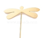 304 Stainless Steel Lapel Pin Brooches, Dragonfly, Golden, 65x21mm(SA-E001-03G)