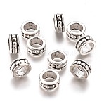 Tibetan Style Alloy Chandelier Components Links, Lead Free & Cadmium Free, Ring, Antique Silver, 11.5x5.5mm, Hole: 7.5mm(PALLOY-M186-09AS-RS)