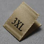 Clothing Size Labels, Woven Crafting Craft Labels, for Clothing Sewing, Size 3XL, Dark Khaki, 35x14mm, 100pcs/bag(FIND-WH0067-69G)