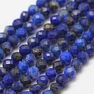 Natural Lapis Lazuli Beads Strands, Faceted, Round, 2mm, Hole: 0.5mm, about 178pcs/strand, 15.3 inch(39cm)(X-G-K182-2mm-04)