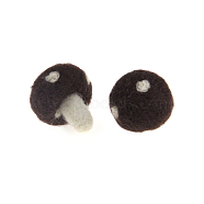 Wool Felt Cabochons, Mushroom, Black, 35x33mm(FABR-PW0001-128K)
