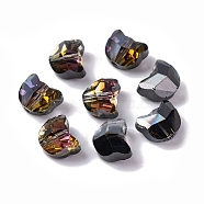 100Pcs Electroplate Glass Beads, Cat Shape, Faceted, Black, 6x7x4.5mm, Hole: 1mm(EGLA-P060-01A-HP02)