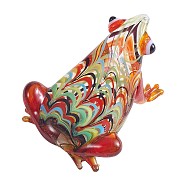 Frog Figurines, Hand Blown Glass Frog Miniature Statues, Animals Frog Decor for Gardening Gifts Home, Colorful, 59x29x45mm(JX544B)