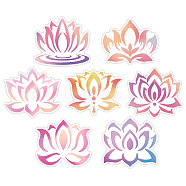 Reflective Vinyl Car Stickers, Waterproof Decals for Vehicle Decoration, July Lotus, 148x155mm, 7pcs/set(STIC-WH0022-012)