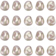 30Pcs Spray Painted ABS Plastic Beads, Imitation Pearl, Oval, Dyed, AB Color Plated, Old Rose, 16x13.5x10mm, Hole: 2mm(KY-SC0002-09B)