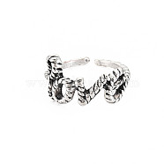 Word Love Open Cuff Ring, Tibetan Style Alloy Jewelry for Women, Cadmium Free & Lead Free, Antique Silver, US Size 8(18.1mm)(RJEW-S038-221)