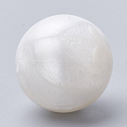 Food Grade Eco-Friendly Silicone Beads, Round, Snow, 8~10mm, Hole: 1~2mm(SIL-R008A-21)