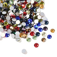 Glass Flat Back Rhinestone, Grade A, Back Plated, Faceted, Half Round, Mixed Color, 3~3.2mm, about 1440pcs/bag(RGLA-C002-SS12-M)