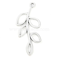 Tibetan Style Alloy Branch Pendants, Cadmium Free & Lead Free, Antique Silver, 42x19x2mm, Hole: 2mm, about 263pcs/500g(TIBEP-Q043-317-RS)