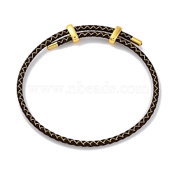 Adjustable Polyester Cord Braided Bracelets, Long-Lasting Plated, Coffee, Inner Diameter: 2-5/8~3-1/8 inch(6.7~7.8cm)(BJEW-Z085-01G-02)