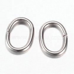 Tarnish Resistant 201 Stainless Steel Quick Link Connectors, Linking Rings, Oval, Stainless Steel Color, 8x6x1mm, Hole: 3.5x6mm, 2000pcs/bag(STAS-G081-04P)