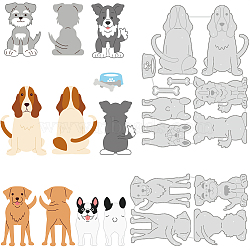 Pet Theme Carbon Steel Cutting Dies Stencils, for DIY Scrapbooking, Photo Album, Decorative Embossing Paper Card, Stainless Steel Color, Dog Pattern, 83~122x134~163x0.8mm, 2pcs/set(DIY-WH0309-955)