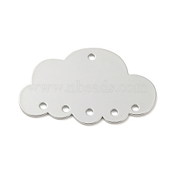 Rack Plating Brass Chandelier Component Links, Cloud, Platinum, 19x30x0.6mm, Hole: 1.5mm(KK-K351-11P)