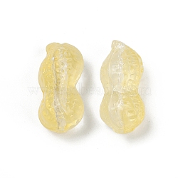 Transparent Glass Beads, Peanut, Baking Paint, Light Khaki, 23x11.5x11mm, Hole: 1.5mm(DGLA-E004-07F)