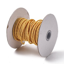 3-Ply Polyester Braided Cords, Twisted Rope, Yellow, 0.3cm, about 30M/Roll(OCOR-WH0065-01B)