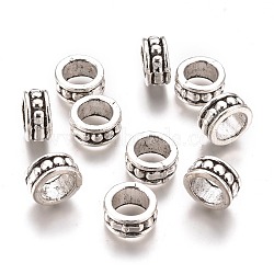 Tibetan Style Alloy Chandelier Components Links, Lead Free & Cadmium Free, Ring, Antique Silver, 11.5x5.5mm, Hole: 7.5mm(PALLOY-M186-09AS-RS)