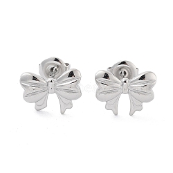 Non-Tarnish 304 Stainless Steel Stud Earrings, Bowknot, Stainless Steel Color, 10x13mm(EJEW-P258-17P)