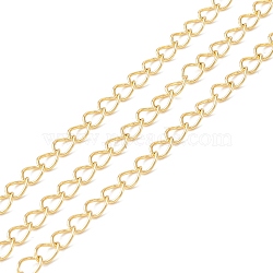 3.28 Feet Brass Curb Chains, Long-Lasting Plated, Soldered, Cadmium Free & Lead Free, Real 18K Gold Plated, 5x3.8x0.6mm(X-CHC-O001-01G)