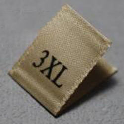 Clothing Size Labels, Woven Crafting Craft Labels, for Clothing Sewing, Size 3XL, Dark Khaki, 35x14mm, 100pcs/bag(FIND-WH0067-69G)