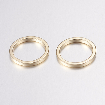 Brass Linking Rings, Flat Round, Light Gold, 16x1.5mm, 13mm Inner Diameter