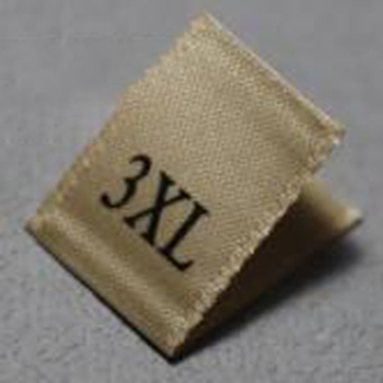 Clothing Size Labels, Woven Crafting Craft Labels, for Clothing Sewing, Size 3XL, Dark Khaki, 35x14mm, 100pcs/bag